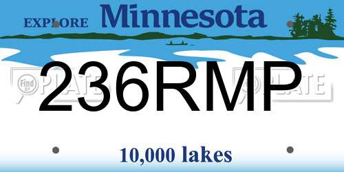 236RMP Minnesota License Plate