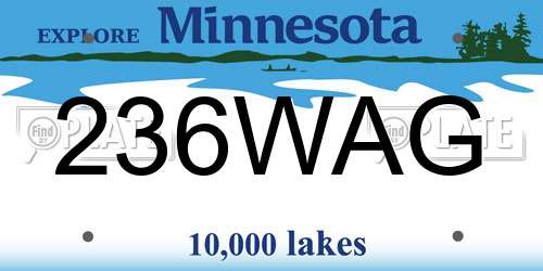 236WAG Minnesota License Plate