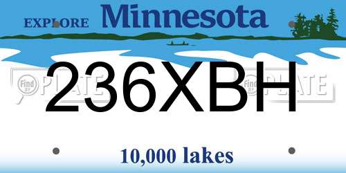 236XBH Minnesota License Plate