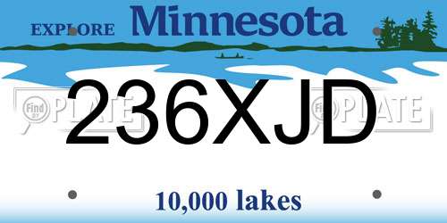 236XJD Minnesota License Plate