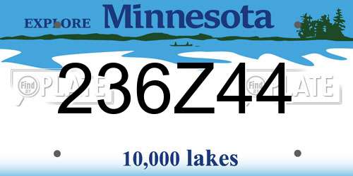 236Z44 Minnesota License Plate