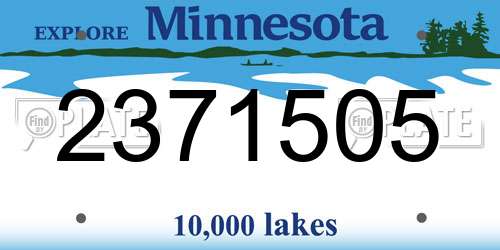 2371505 Minnesota License Plate