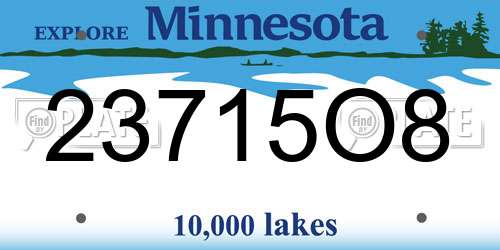 23715O8 Minnesota License Plate