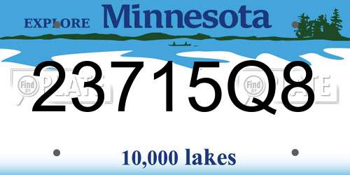 23715Q8 Minnesota License Plate