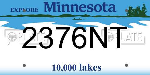 2376NT Minnesota License Plate