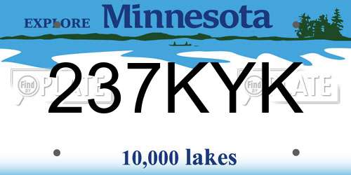 237KYK Minnesota License Plate