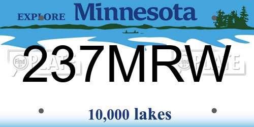 237MRW Minnesota License Plate