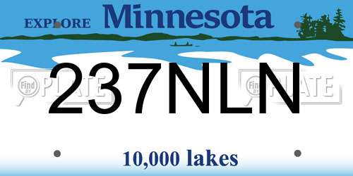 237NLN Minnesota License Plate