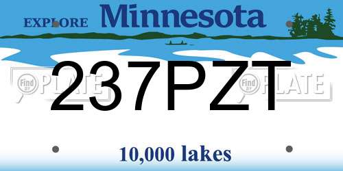 237PZT Minnesota License Plate