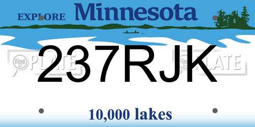 237RJK Minnesota License Plate