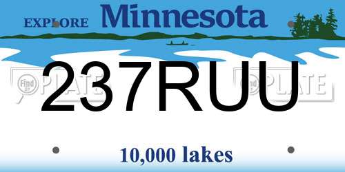 237RUU Minnesota License Plate