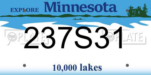 237S31 Minnesota License Plate