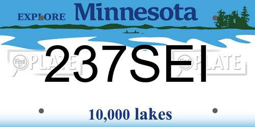 237SEI Minnesota License Plate