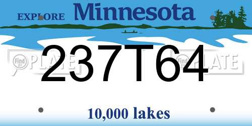 237T64 Minnesota License Plate
