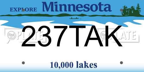 237TAK Minnesota License Plate