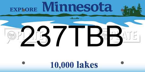 237TBB Minnesota License Plate