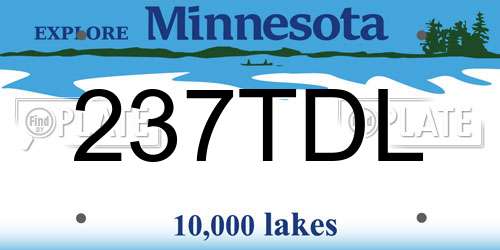 237TDL Minnesota License Plate