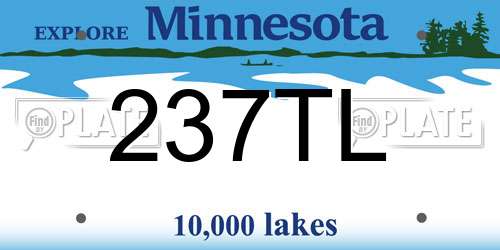 237TL Minnesota License Plate