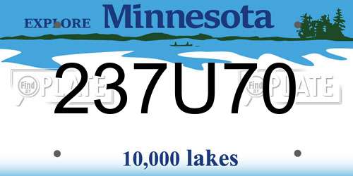 237U70 Minnesota License Plate