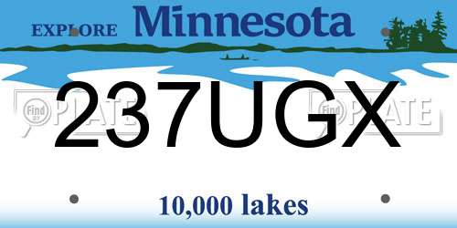 237UGX Minnesota License Plate