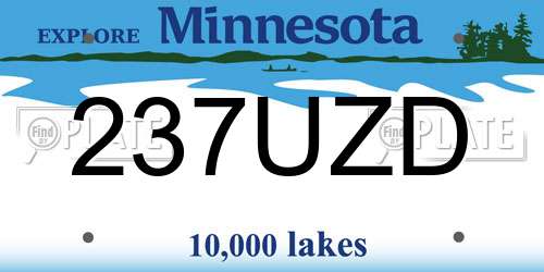 237UZD Minnesota License Plate