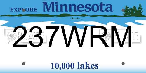 237WRM Minnesota License Plate