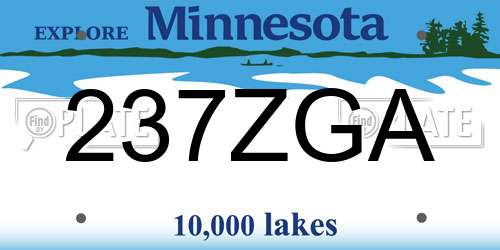 237ZGA Minnesota License Plate