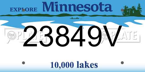 23849V Minnesota License Plate