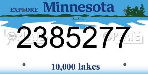 2385277 Minnesota License Plate