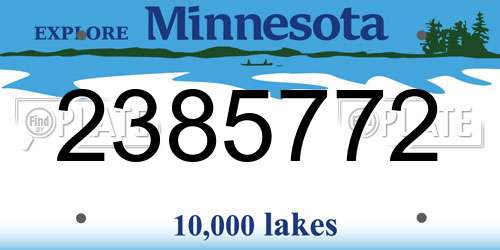2385772 Minnesota License Plate