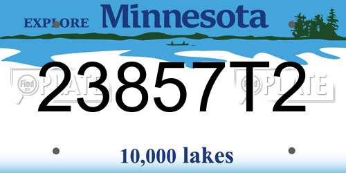 23857T2 Minnesota License Plate