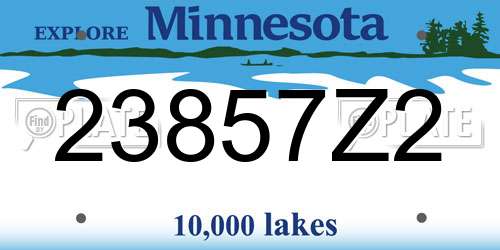 23857Z2 Minnesota License Plate