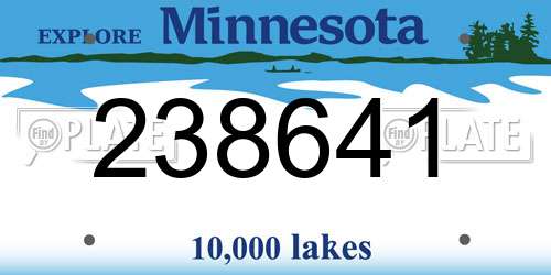 238641 Minnesota License Plate