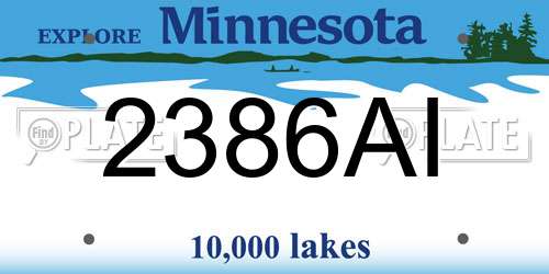 2386AI Minnesota License Plate
