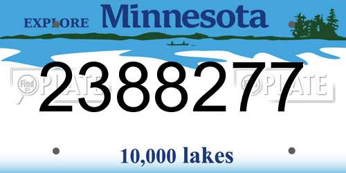 2388277 Minnesota License Plate