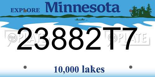 23882T7 Minnesota License Plate