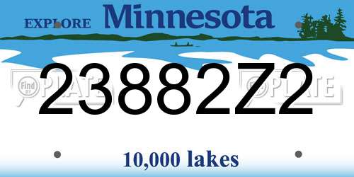 23882Z2 Minnesota License Plate