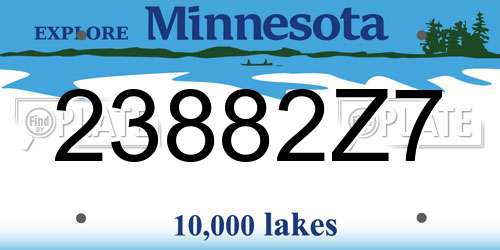 23882Z7 Minnesota License Plate