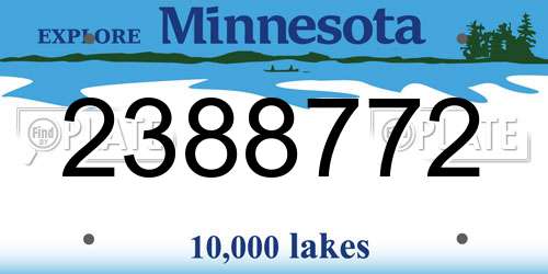 2388772 Minnesota License Plate