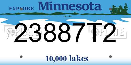 23887T2 Minnesota License Plate