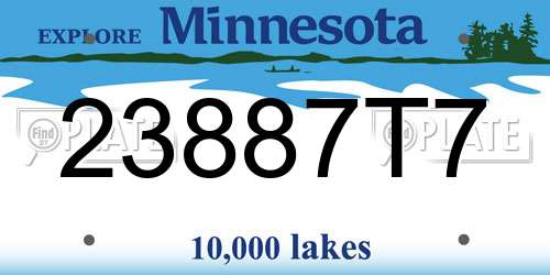23887T7 Minnesota License Plate