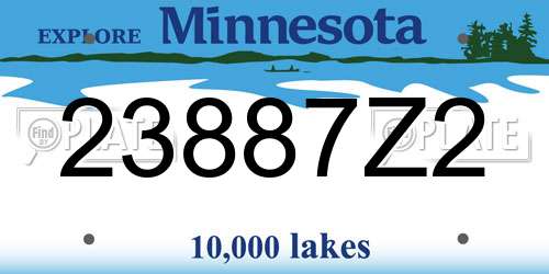 23887Z2 Minnesota License Plate