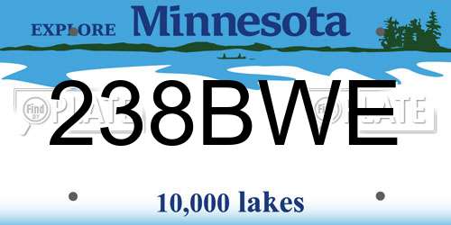 238BWE Minnesota License Plate