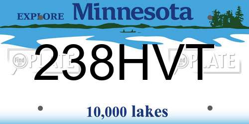 238HVT Minnesota License Plate