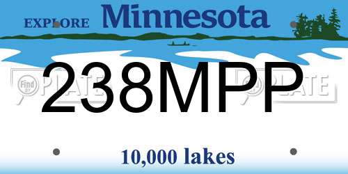 238MPP Minnesota License Plate