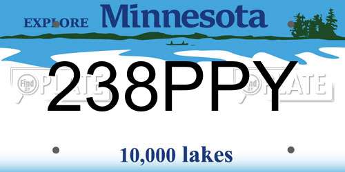 238PPY Minnesota License Plate