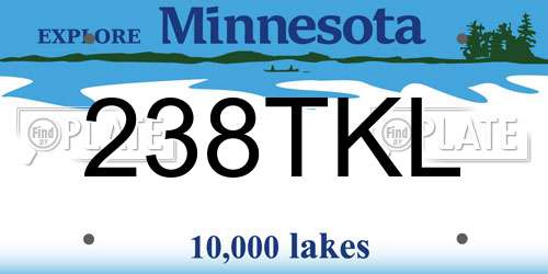 238TKL Minnesota License Plate