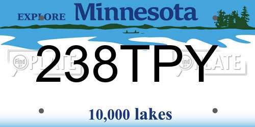 238TPY Minnesota License Plate