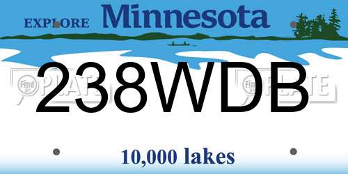 238WDB Minnesota License Plate