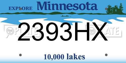 2393HX Minnesota License Plate